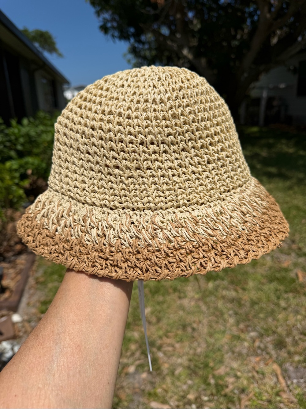 EUGENIA KIM Straw Two-Tone Crochet Bucket Hat - Picture 14 of 16